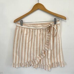 J.Crew striped ruffle wrap skirt size 6